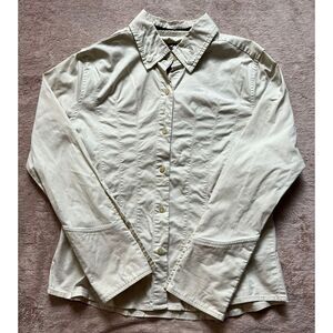 Harley Davidson Off White, Beige‎ Embroidered Women's Cotton Jacket Large